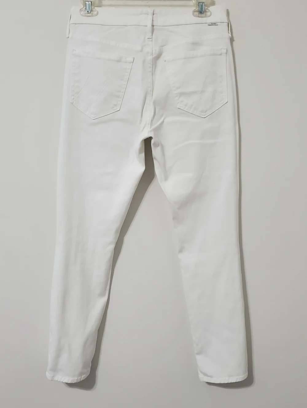 MOTHER The Looker Crop Jeans Glass Slipper White 28 Waist